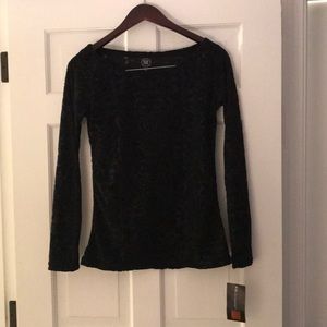 Velvet slim fit shirt with lace detailing